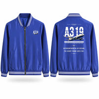 Thumbnail for Airbus ACJ319neo Stylish Jackets - Baseball Collar - Original - Royal Blue