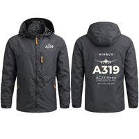Thumbnail for Airbus ACJ319neo Stylish Jackets - Hooded Windbreaker - Heritage - Charcoal