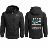 Thumbnail for Airbus ACJ319neo Stylish Jackets - Hooded Windbreaker - Original - Black