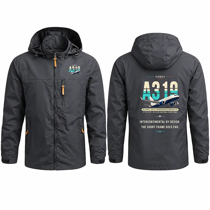 Airbus ACJ319neo Stylish Jackets - Hooded Windbreaker - Original - Charcoal