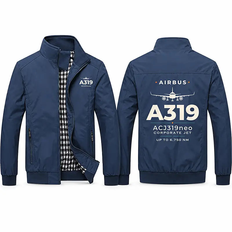 Airbus ACJ319neo Stylish Jackets - Stand Collar - Heritage - Navy Blue