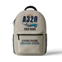 Thumbnail for Airbus ACJ320neo - 3D Backpack - Cartoon + Name - Beige