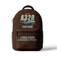 Thumbnail for Airbus ACJ320neo - 3D Backpack - Cartoon + Name - Brown