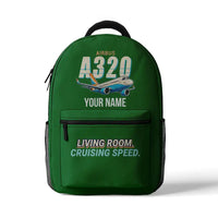 Thumbnail for Airbus ACJ320neo - 3D Backpack - Cartoon + Name - Green