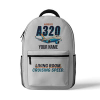 Thumbnail for Airbus ACJ320neo - 3D Backpack - Cartoon + Name - White