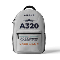Thumbnail for Airbus ACJ320neo - 3D Backpack - Heritage + Name - White