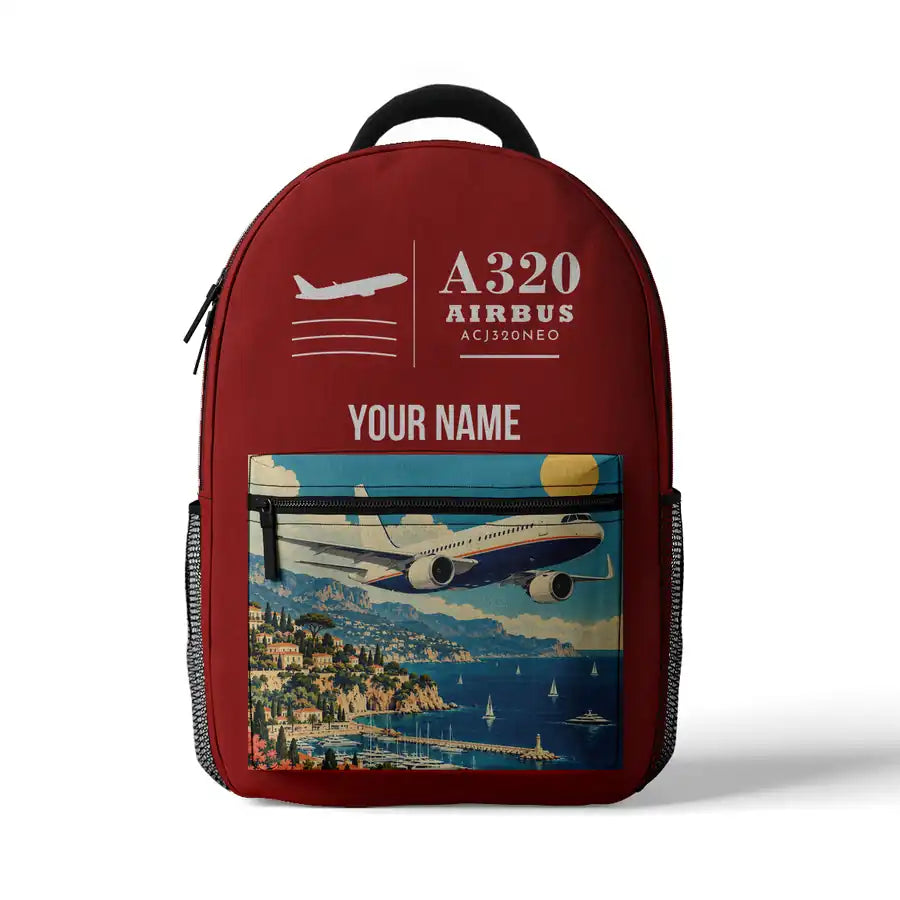 Airbus ACJ320neo - 3D Backpack - Red + Name