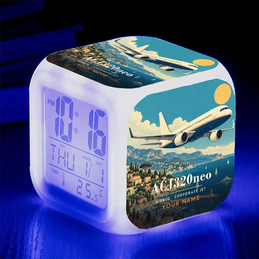 Airbus ACJ320neo - 3D + Name - Alarm Clock