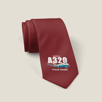 Thumbnail for Airbus ACJ320neo - Cartoon + Name - Tie - Dark Red