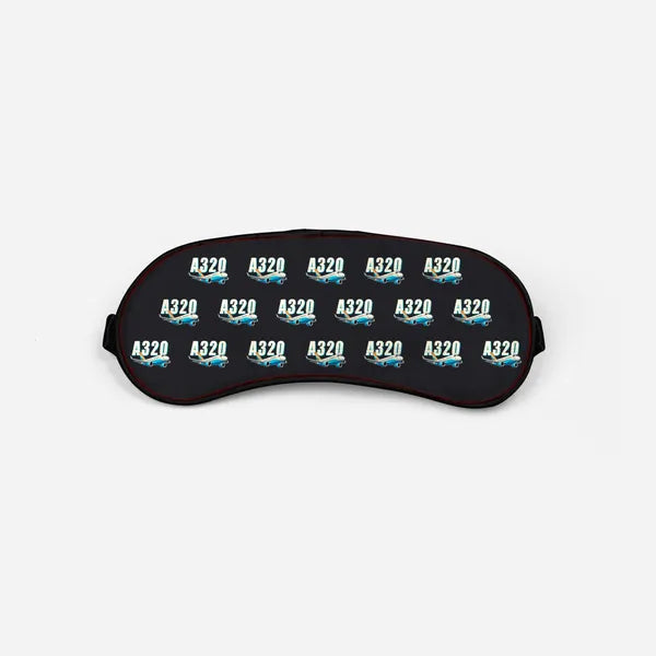 Airbus ACJ320neo - Cartoon Pattern - Sleep Mask - Black