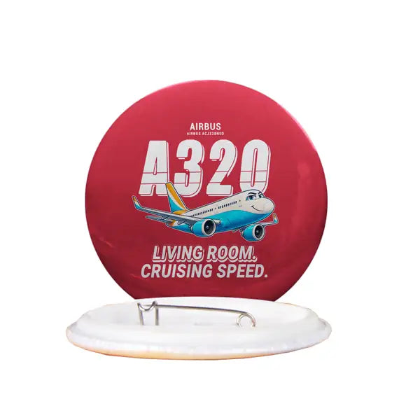 Airbus ACJ320neo - Cartoon - Pin - Red