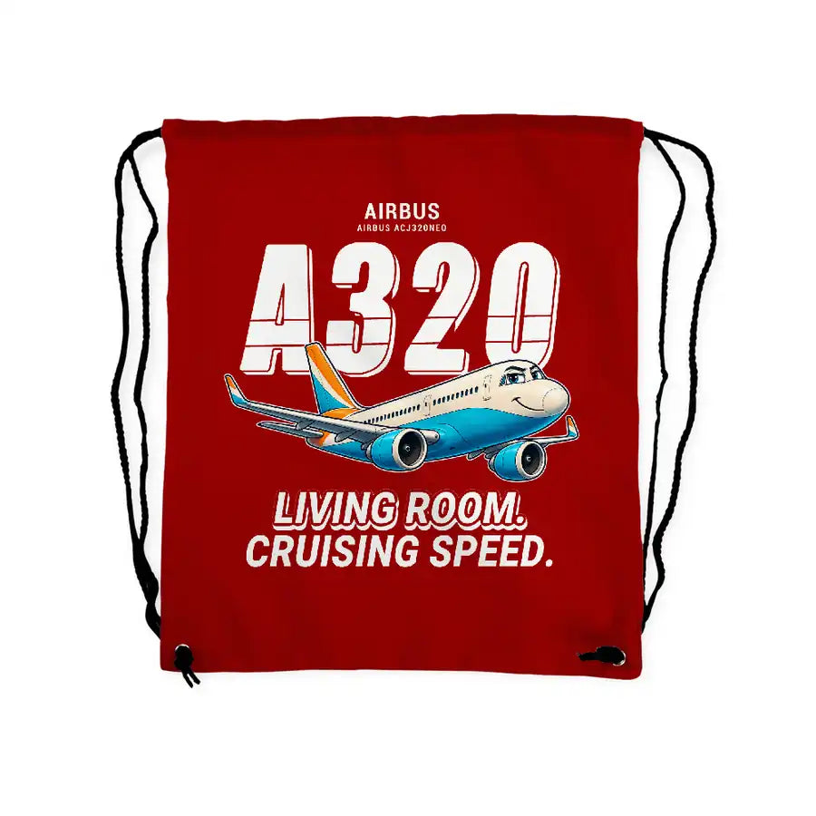Airbus ACJ320neo - Drawstring Bag - Cartoon - Red