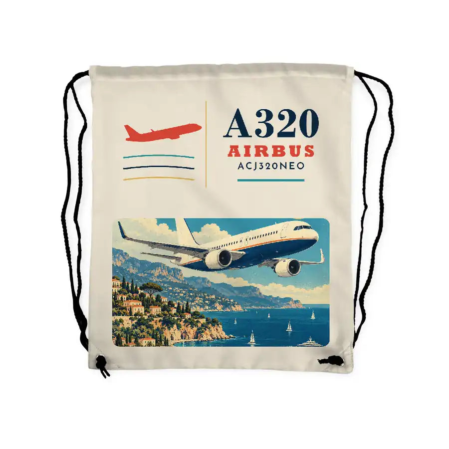 Airbus ACJ320neo - Drawstring Bag - Classic - Beige