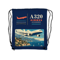 Thumbnail for Airbus ACJ320neo - Drawstring Bag - Classic - Dark Blue