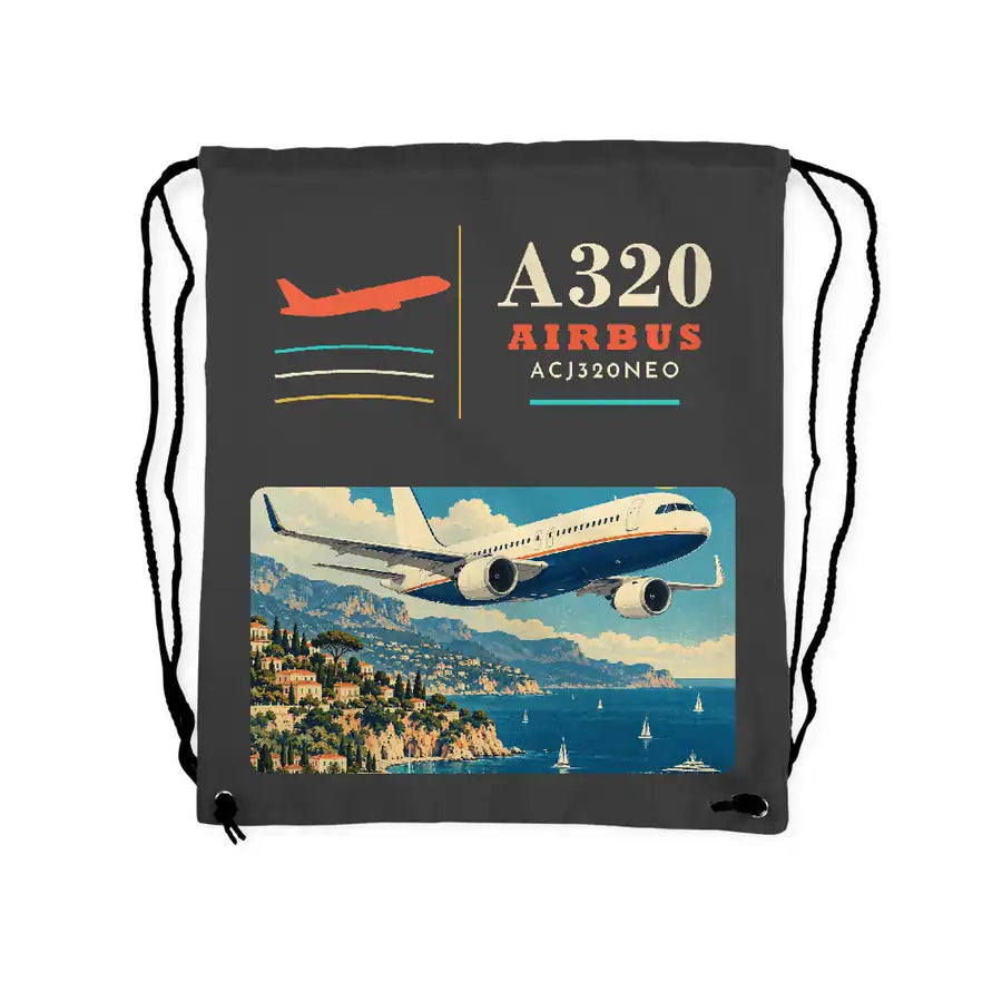 Airbus ACJ320neo - Drawstring Bag - Classic - Gray