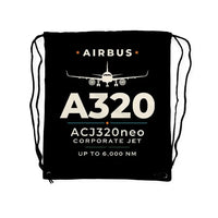 Thumbnail for Airbus ACJ320neo - Drawstring Bag - Heritage - Black