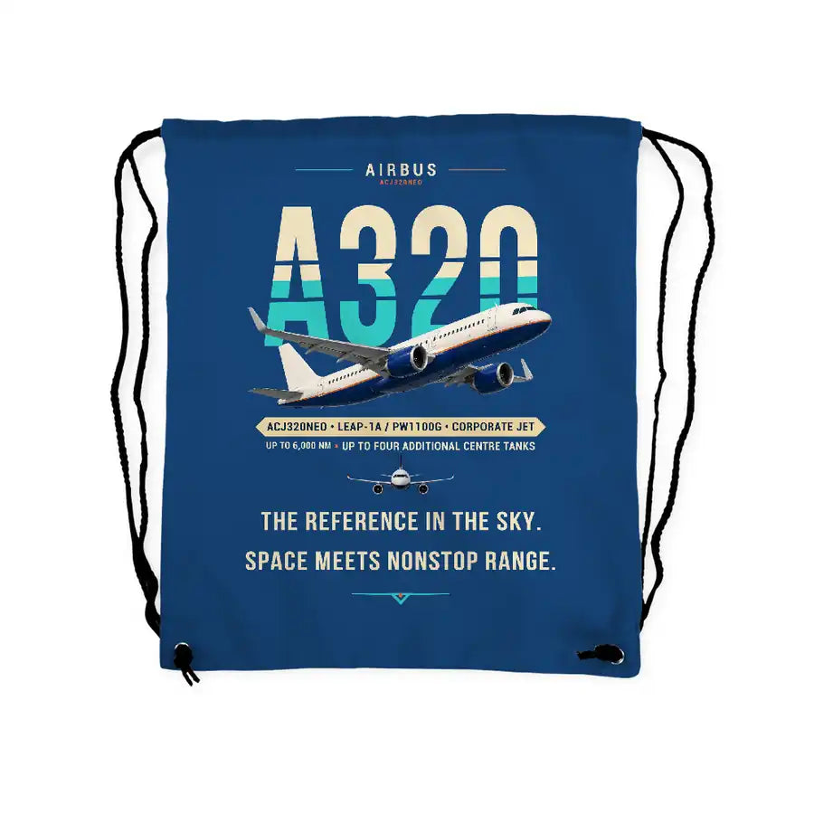 Airbus ACJ320neo - Drawstring Bag - Original - Blue