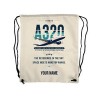 Thumbnail for Airbus ACJ320neo - Drawstring Bag - Original + Name - Beige