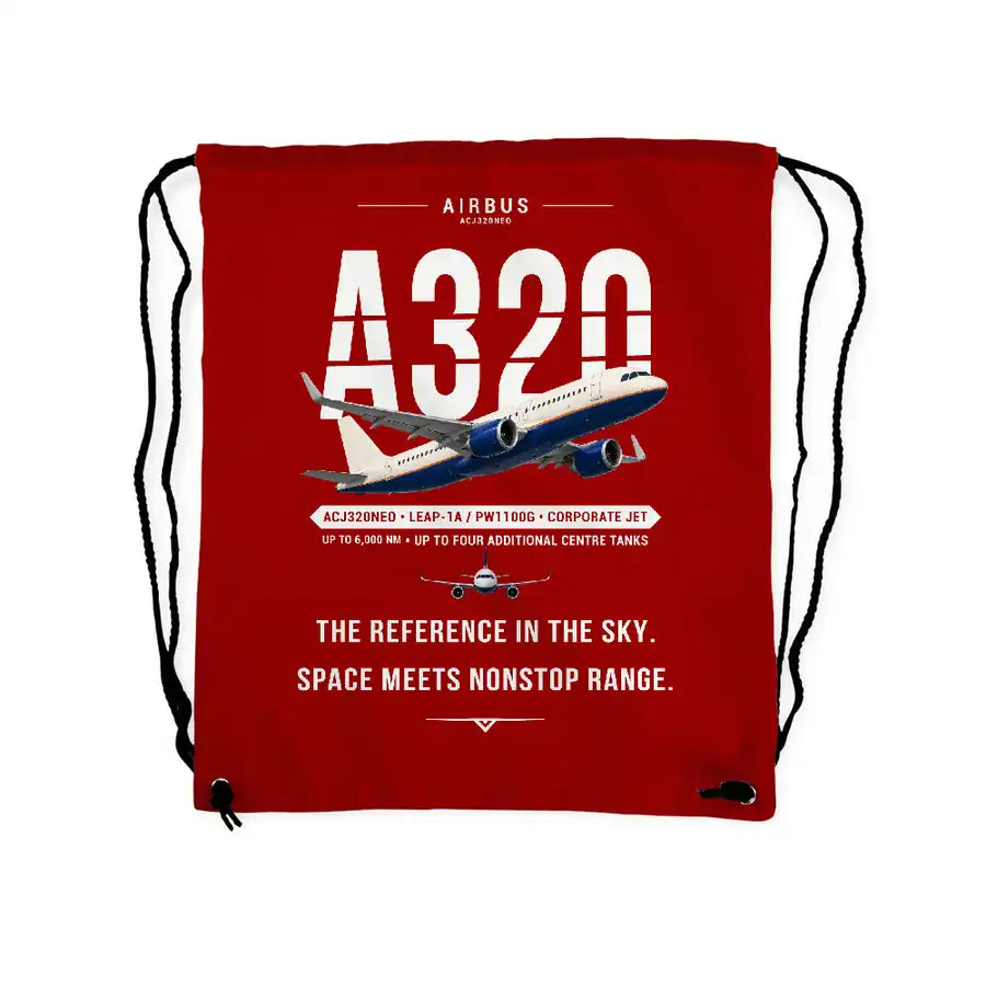 Airbus ACJ320neo - Drawstring Bag - Original - Red