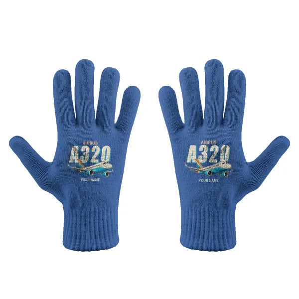 Airbus ACJ320neo - Gloves - Full - Cartoon + Name - Blue