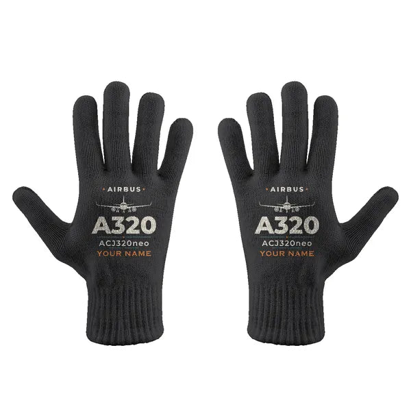 Airbus ACJ320neo - Gloves - Full - Heritage + Name - Black