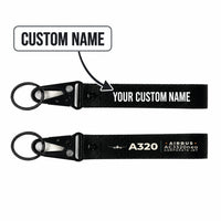 Thumbnail for Airbus ACJ320neo Hawk-Shaped Key Chains - Black - Heritage - Personalized