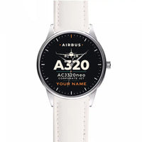 Thumbnail for Airbus ACJ320neo - Heritage + Name - Leather Strap - White Leather Strap