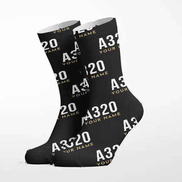 Airbus ACJ320neo - Socks - Black + Name