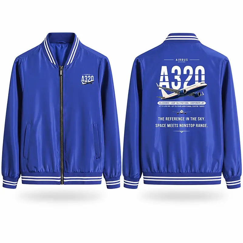 Airbus ACJ320neo Stylish Jackets - Baseball Collar - Original - Royal Blue
