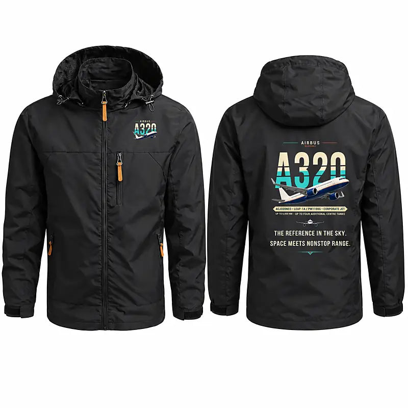 Airbus ACJ320neo Stylish Jackets - Hooded Windbreaker - Original - Black
