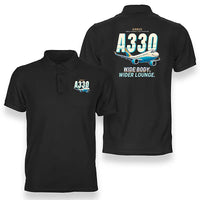 Thumbnail for Airbus ACJ330neo - exact ACJ330-800 - Cartoon - Double-Side Polo - Black
