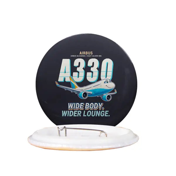 Airbus ACJ330neo - Cartoon - Pin - Black