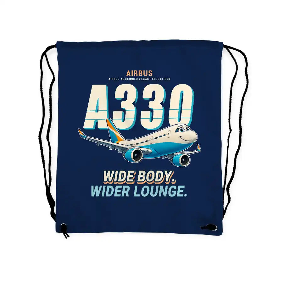 Airbus ACJ330neo - Drawstring Bag - Cartoon - Dark Blue