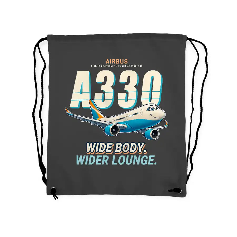 Airbus ACJ330neo - Drawstring Bag - Cartoon - Gray