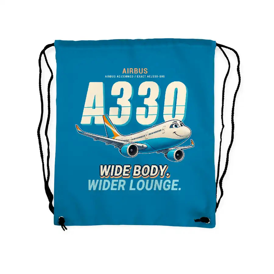 Airbus ACJ330neo - Drawstring Bag - Cartoon - Light Blue