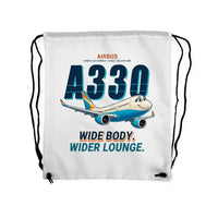 Thumbnail for Airbus ACJ330neo - Drawstring Bag - Cartoon - White