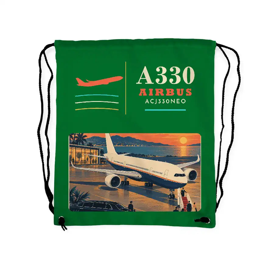 Airbus ACJ330neo - Drawstring Bag - Classic - Green