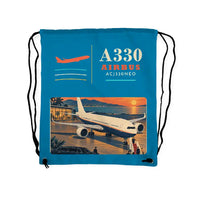 Thumbnail for Airbus ACJ330neo - Drawstring Bag - Classic - Light Blue