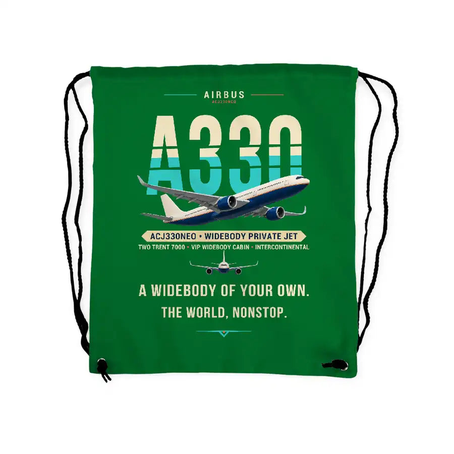 Airbus ACJ330neo - Drawstring Bag - Original - Green