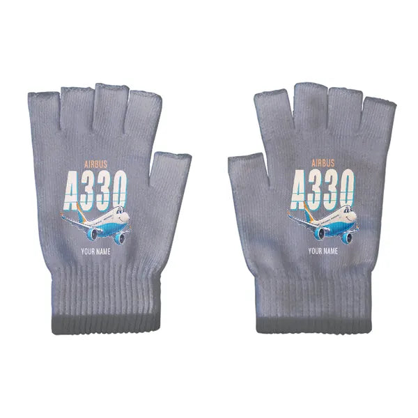 Airbus ACJ330neo - Gloves - Cut - Cartoon + Name - Gray