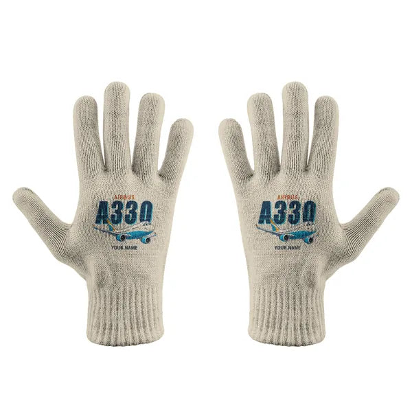 Airbus ACJ330neo - Gloves - Full - Cartoon + Name - Beige