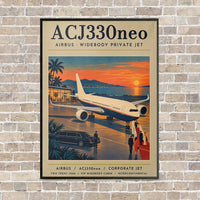 Thumbnail for Airbus ACJ330neo - exact ACJ330-800 - Poster - Canvas Framed - Beige