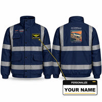 Thumbnail for Airbus ACJ330neo Reflective Winter Jackets - Poster + Name - Navy Blue