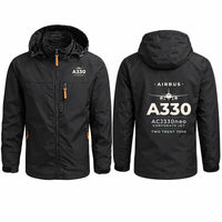 Thumbnail for Airbus ACJ330neo Stylish Jackets - Hooded Windbreaker - Heritage - Black
