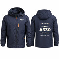 Thumbnail for Airbus ACJ330neo Stylish Jackets - Hooded Windbreaker - Heritage - Navy Blue