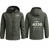 Thumbnail for Airbus ACJ330neo Stylish Jackets - Hooded Windbreaker - Heritage - Olive Green