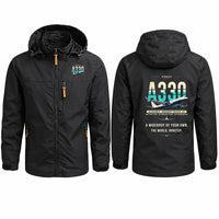 Thumbnail for Airbus ACJ330neo Stylish Jackets - Hooded Windbreaker - Original - Black