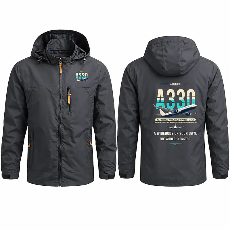 Airbus ACJ330neo Stylish Jackets - Hooded Windbreaker - Original - Charcoal