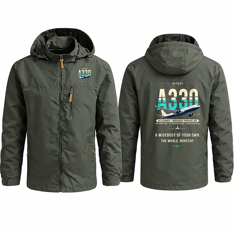 Airbus ACJ330neo Stylish Jackets - Hooded Windbreaker - Original - Olive Green