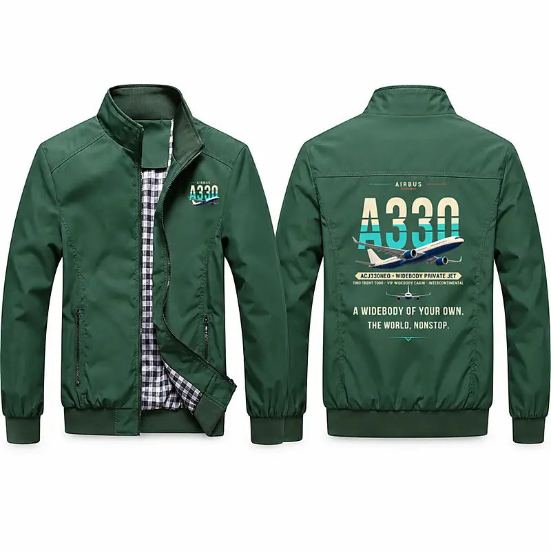Airbus ACJ330neo Stylish Jackets - Stand Collar - Original - Green